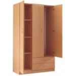 JJ-3 Doors Wardrobe Combo With 2 Drawers